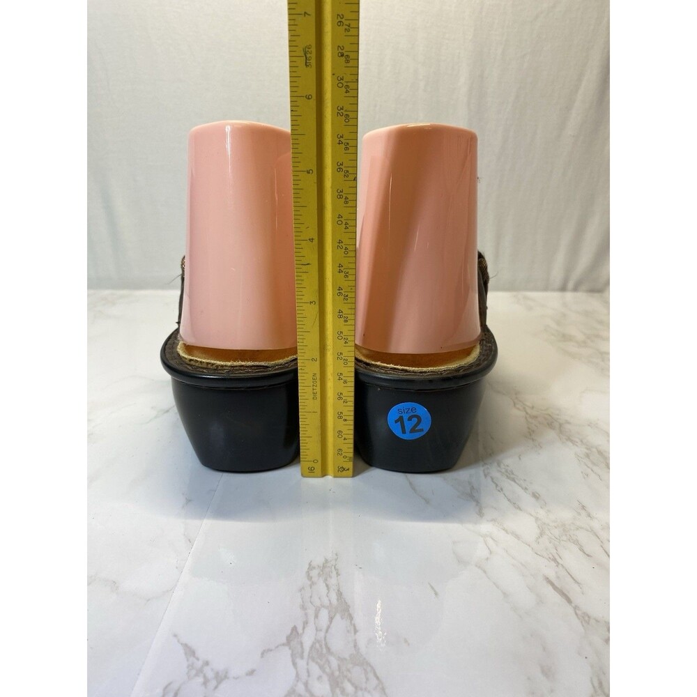 Naot sz 12 Made in Israel Clog 3-Tone Leather & Brass Trim Comfort Shoe - Picture 6 of 8